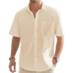 Men's Cotton Linen Summer Shirt - Casual Lightweight Summer Wear