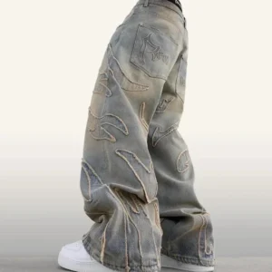 2025 American Y2K Wide-Leg Denim Jeans for Women