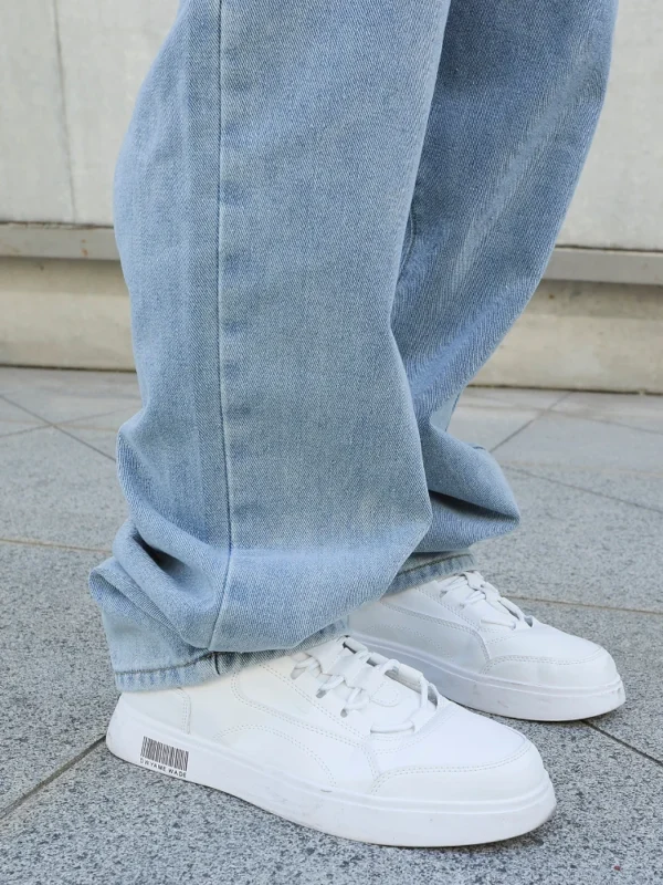 Spring Autumn Men Baggy Jeans Oversize Straight Loose Casual Denim Trousers Solid Color Streetwear Fashion Y2k Wide Leg Pants - Image 6