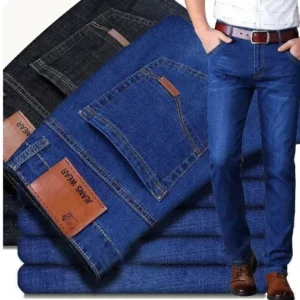 Men’s Comfortable Stretch Straight Jeans – Casual & Smart