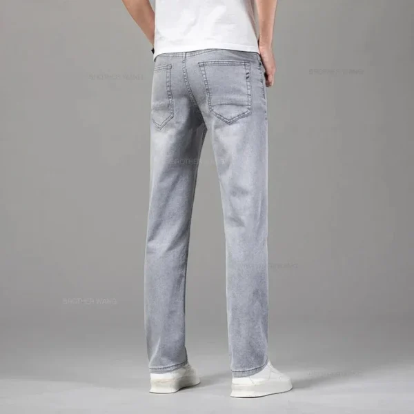 Tsingyi Summer Elastic Men’s Straight Jeans - Image 3