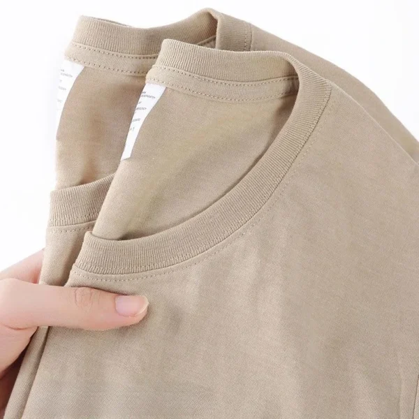 100% Cotton Solid T-Shirts Men's Women's Short Sleeve White Tees Casual Breathable Loose Round Neck T-shirt Couple Tops - Image 2