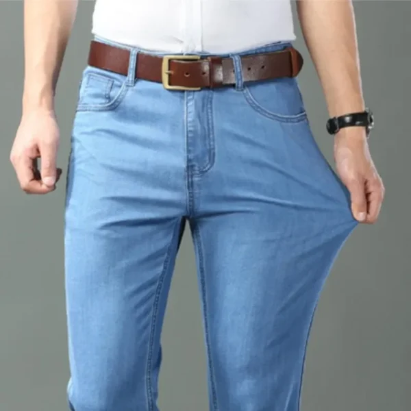 KUBRO Men’s Ice Silk Jeans – Cotton Spring & Summer Casual