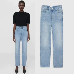 Women’s High-Waist Slim Straight Denim Jeans