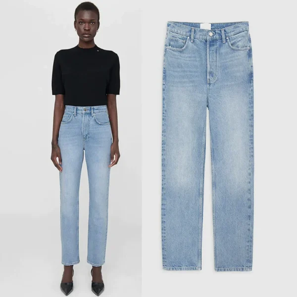 Women’s High-Waist Slim Straight Denim Jeans