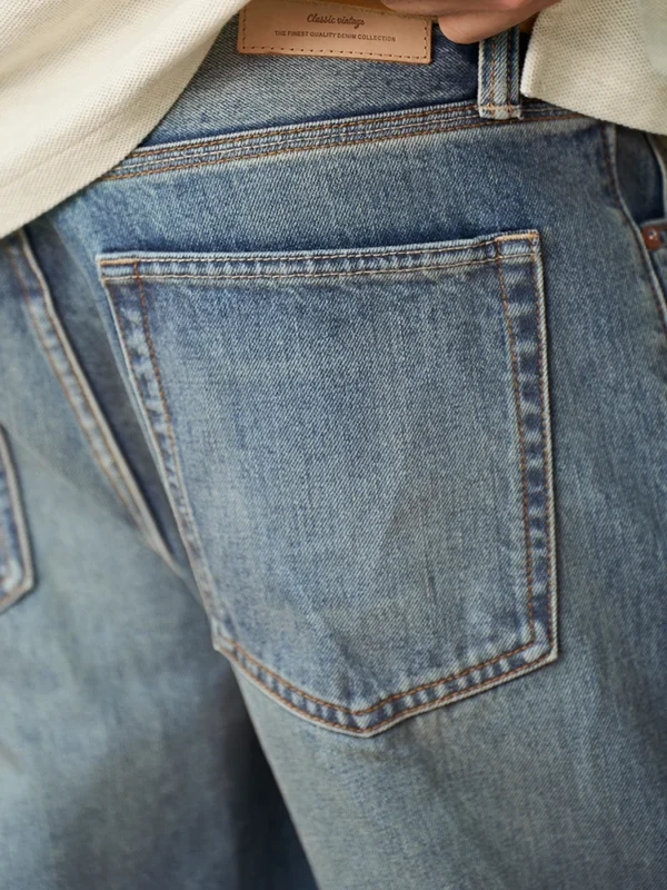 Simwood Casual Loose Bootcut Men High Quality Denim Trousers - Image 6