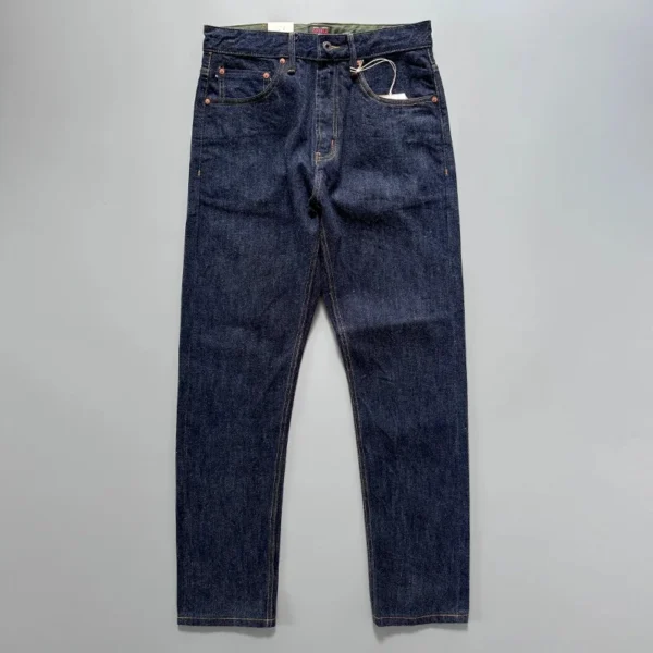Raw Selvedge Vintage Straight-Leg 100% Cotton Denim Jeans - Image 3