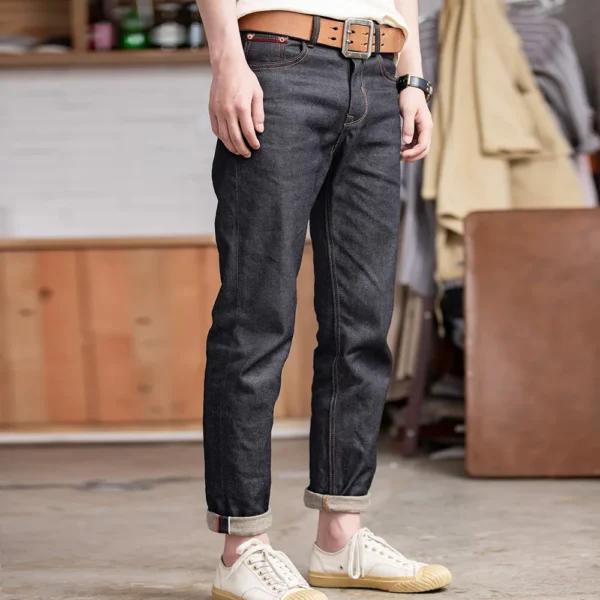 Maden Retro 11.6oz Selvedge Raw Denim Jeans Tapered Regular Fit Cotton Jeans with Zipper Fly High Quality Versatile Men's Pants - Image 2
