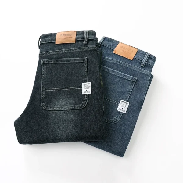2025 New Spring and Autumn Men's Jeans, Loose, Comfortable, Straight, Business Casual, Versatile Wide-leg Business Trousers - Image 6