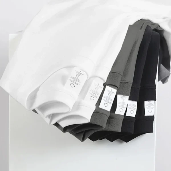 2PCS 100% Cotton Solid T Shirts Men's and Women's Short Sleeve White Tees Casual Breathable Loose Round Neck T-shirt Couple Tops - Image 2