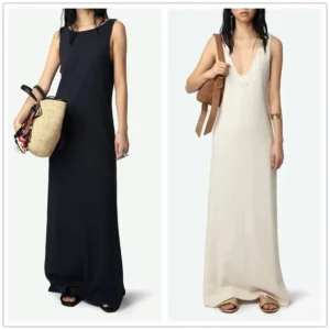 Cotton Linen Summer Dress – Sleeveless A-Line Robe