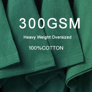 DIY Custom Your Logo 300gsm Hgn-End Quality Oversized Heavy Weight 100% Cotton T-shirt for Men Short Sleeve Tee Solid Color