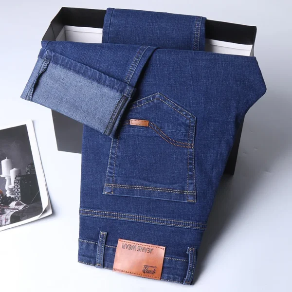 Men’s Comfortable Stretch Straight Jeans – Casual & Smart - Image 3