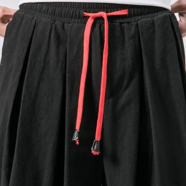 New Trendy Men Harem Pants Loose Oversized Style Cotton and Linen High Quality Jogger Sweatpants Casual Male Trousers - Image 4
