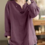 ZANZEA Women’s Autumn Cotton Long Sleeve Top