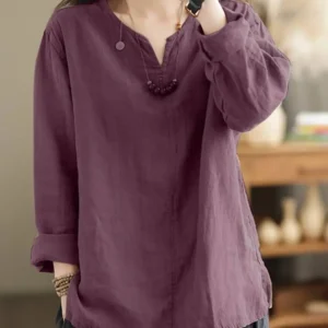ZANZEA Women’s Autumn Cotton Long Sleeve Top