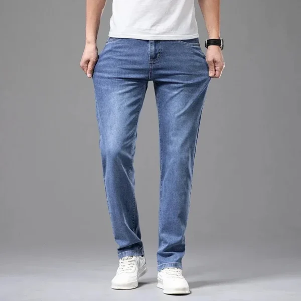Tsingyi Summer Elastic Men’s Straight Jeans - Image 5