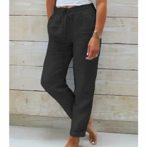 Women’s Summer Cotton Linen Baggy Wide-Leg Pants