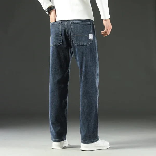 2025 New Spring and Autumn Men's Jeans, Loose, Comfortable, Straight, Business Casual, Versatile Wide-leg Business Trousers - Image 3