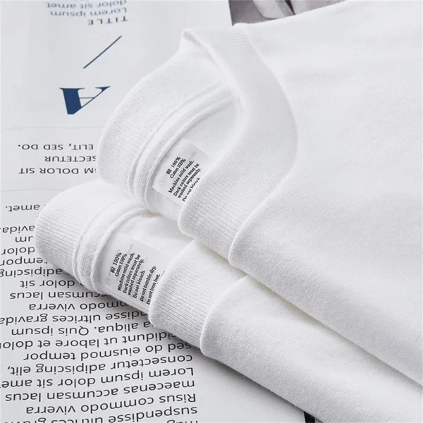 2PCS 100% Cotton Solid T Shirts Men's and Women's Short Sleeve White Tees Casual Breathable Loose Round Neck T-shirt Couple Tops - Image 4