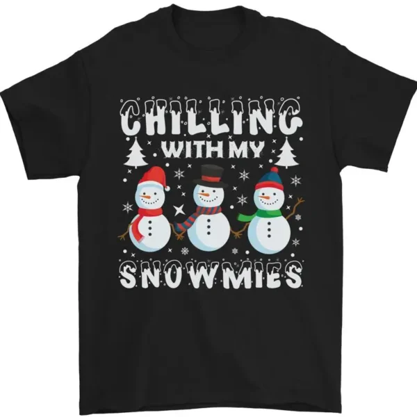 Christmas chillones with My Snowmies men's 100% cotton T shirt