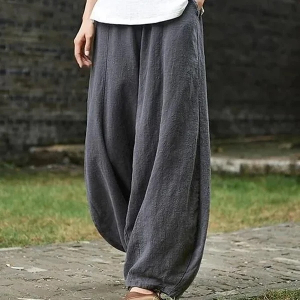 Women’s Cotton-Linen Bloomers – Casual High-Waist Pants