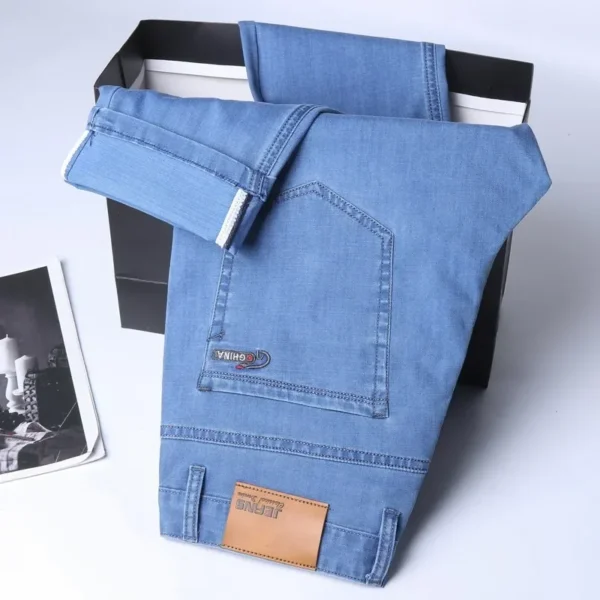 KUBRO Men’s Ice Silk Jeans – Cotton Spring & Summer Casual - Image 3