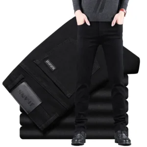 Men’s Casual Straight Denim Pants – Spring & Autumn