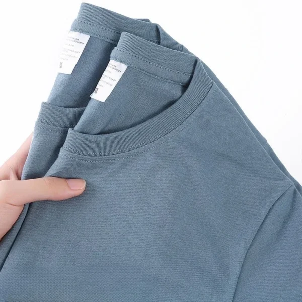 100% Cotton Solid T-Shirts Men's Women's Short Sleeve White Tees Casual Breathable Loose Round Neck T-shirt Couple Tops - Image 5