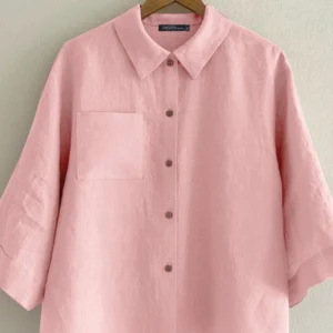 ZANZEA Women’s 3/4 Sleeve Cotton Shirt – Summer Casual