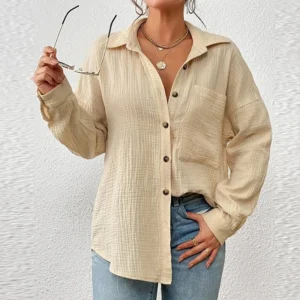 MCAO Cotton Gauze Blouse – Women’s Casual Summer Shirt