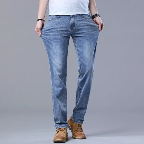 Men’s Lightweight Straight Jeans for Spring – Brother Wang - Image 3