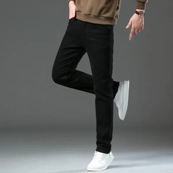 Men’s Casual Loose Straight Slim Stretch Jeans - Image 5