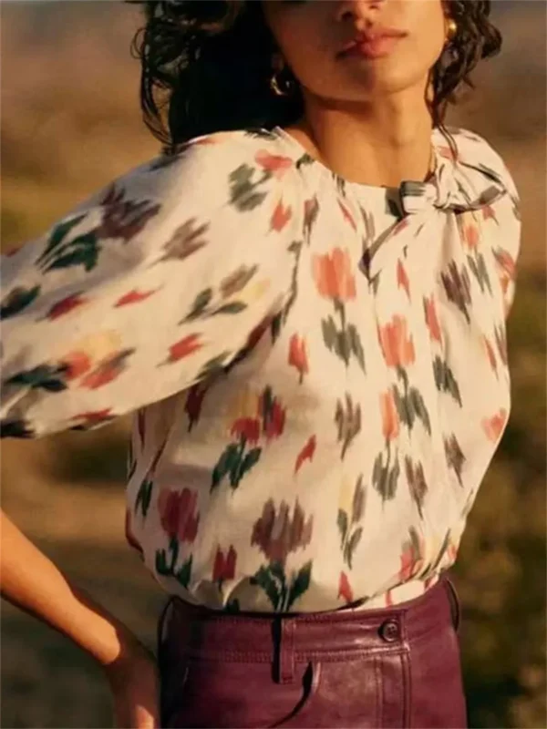 Women’s Color Printed Sleeveless Blouse – High Street Style