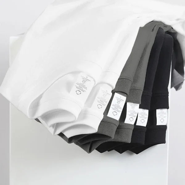 2PCS 100% Cotton Solid T Shirts Men's and Women's Short Sleeve White Tees Casual Breathable Loose Round Neck T-shirt Couple Tops - Image 2