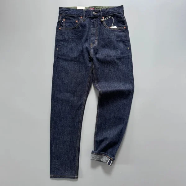 Raw Selvedge Vintage Straight-Leg 100% Cotton Denim Jeans - Image 2