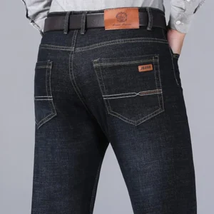 Men’s Classic Slim Straight Jeans – All-Season Comfort