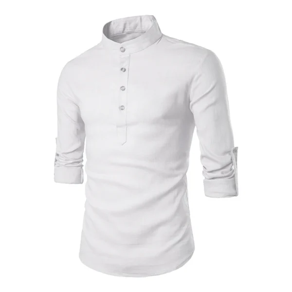 KB New Men's Casual Blouse Cotton Linen Shirt Loose Tops Long Sleeve Tee Shirt Spring Autumn Casual Handsome Men Shirts - Image 5