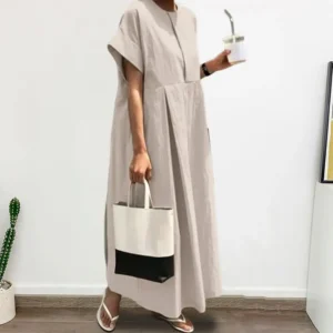 Cotton Linen Summer Long Dress for Women