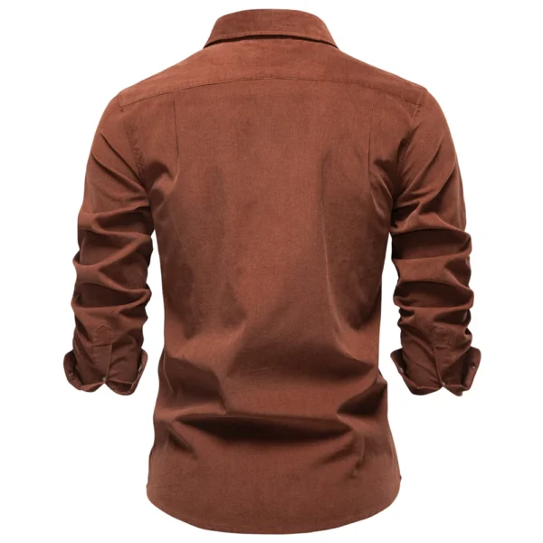 AIOPESON 2025 Corduroy Shirt Men 100% Cotton Solid Color Autumn Winter Thicken Business Casual Long Sleeve Classic Mens Shirts - Image 2