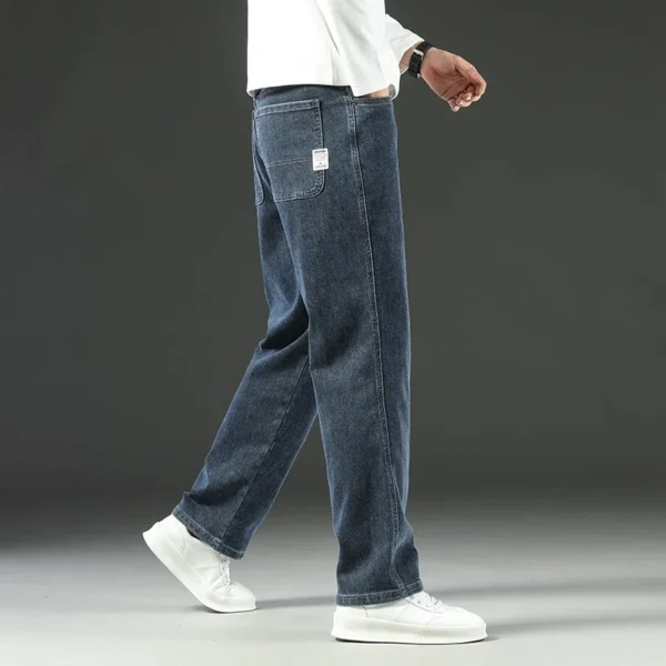 2025 New Spring and Autumn Men's Jeans, Loose, Comfortable, Straight, Business Casual, Versatile Wide-leg Business Trousers - Image 2
