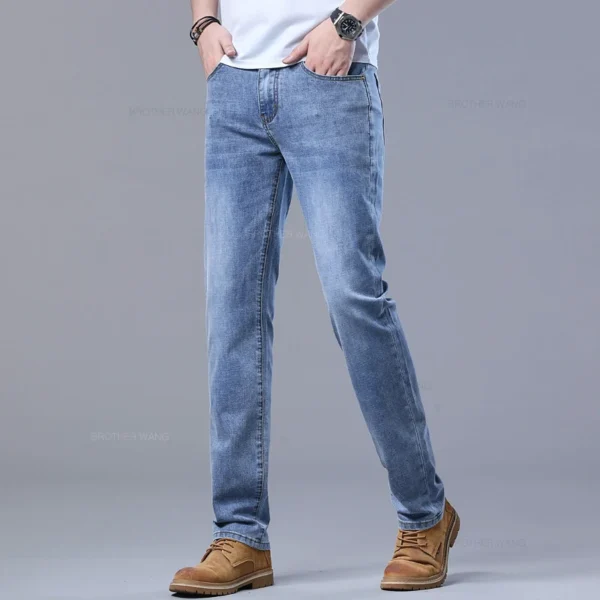 Men’s Lightweight Straight Jeans for Spring – Brother Wang - Image 4
