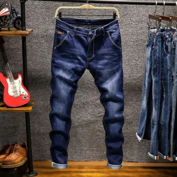 American Elastic Slim Ripped Jeans for Men – Casual & Stylish - Image 3