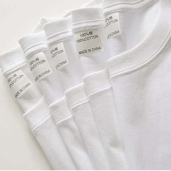 2PCS 100% Cotton Solid T Shirts Men's and Women's Short Sleeve White Tees Casual Breathable Loose Round Neck T-shirt Couple Tops - Image 3