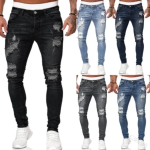 Men’s Slim-Fit Street Denim Pants – Casual Everyday Style