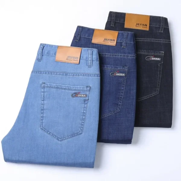 KUBRO Men’s Ice Silk Jeans – Cotton Spring & Summer Casual - Image 6