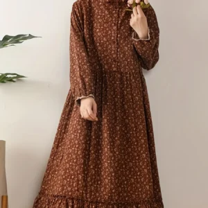 Japanese Style Women’s Summer Floral Tiered A-Line Dress