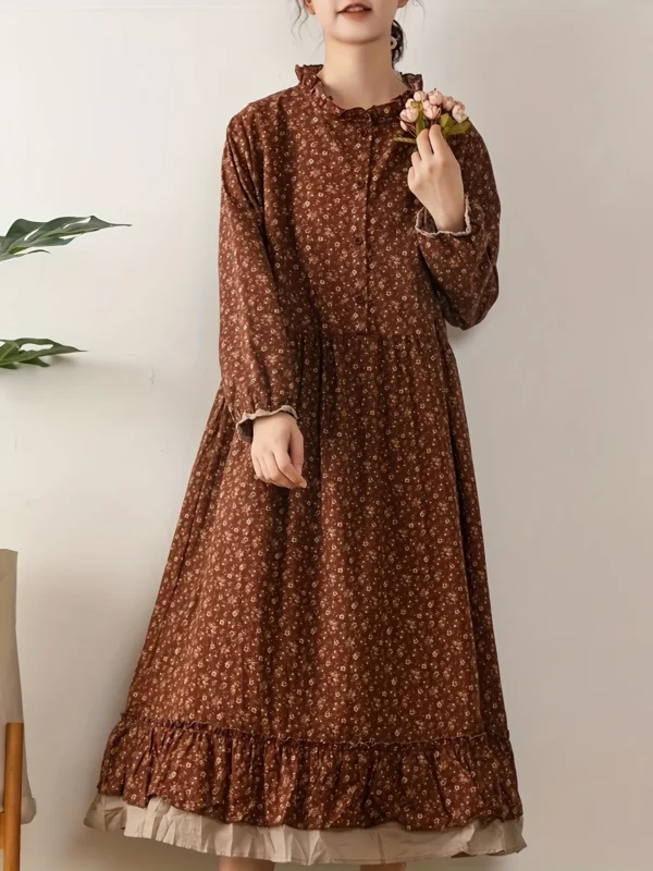 Japanese Style Women’s Summer Floral Tiered A-Line Dress