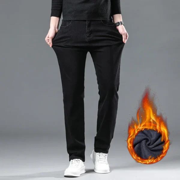 WTHINLEE Winter Fleece Lined Men’s Jeans – Plus Size - Image 3