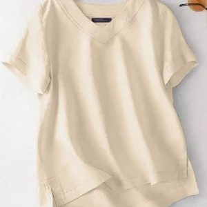 ZANZEA Women Summer Oversized Cotton V-Neck Blouse